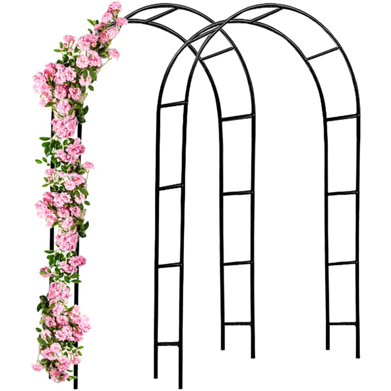 Rosenbogen 2er-Set Schwarz 240x37x140cm