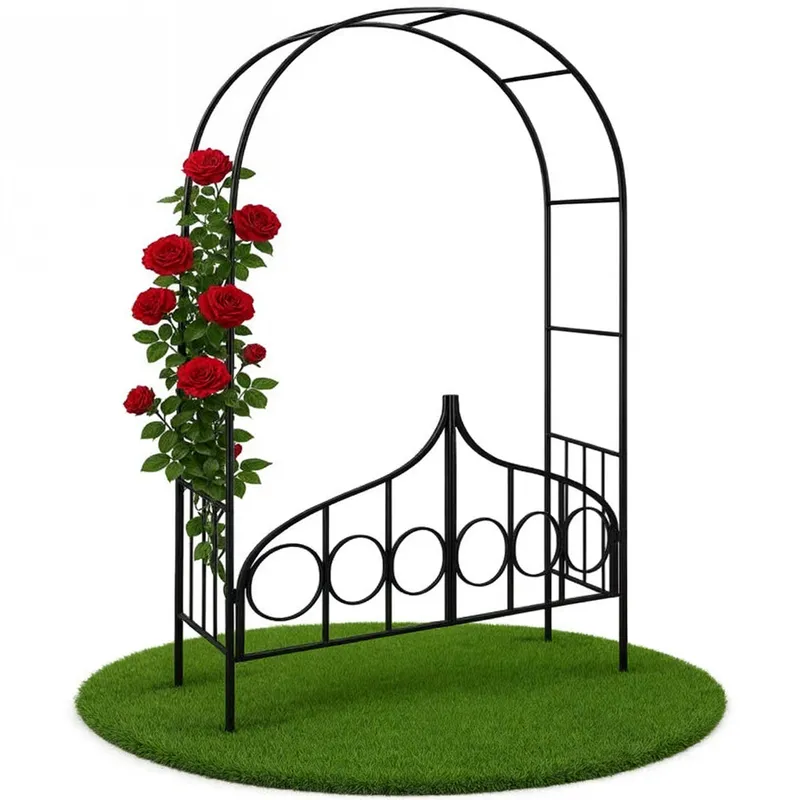 Rosenbogen Schwarz Metall 240x140x40cm